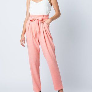 New Living Coral and White Jumpsuit    &Merci